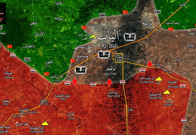 “Hổ Syria” đánh chiếm chốt, áp sát sào huyệt IS tại đông Aleppo Bản đồ chiến sự thành phố Al-Bab