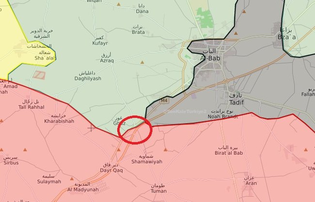 Chiến sự Syria: Quân đội Syria đọ súng với Bản đồ khu vực giao chiên giữa quân đội Syria và lực lượng FSA