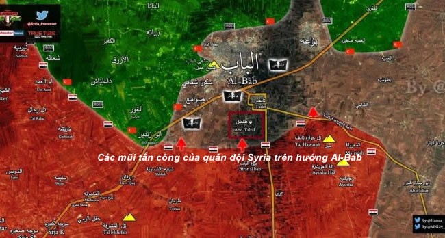 “Hổ Syria” ồ ạt tấn công IS ở Al-Bab, đông Aleppo (video) Bản đồ chiến sự vùng Al-Bab, phía đông thành phố Aleppo