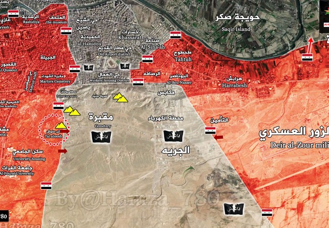 Chảo lửa Deir Ezzor: Quân đội Syria giành chiến thắng giúp phá vây IS Bản đồ chiến sự chiến trường Deir Ezzor tính đến ngày 21,.02.2017