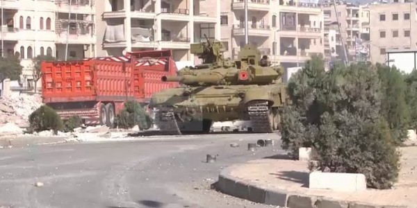 Chiến sự Syria: T-90 Nga Xe tăng T-90A quân đội Syria chiến đấu trên chiến trường thành phố Aleppo