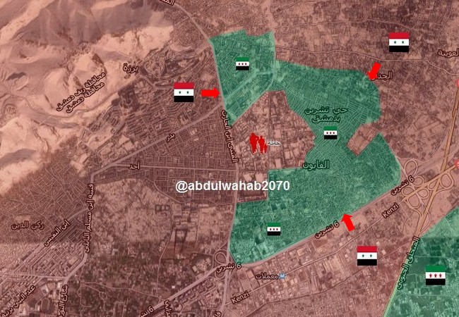Quân đội Syria phóng tên lửa, tấn công ác liệt phiến quân ngoại ô Damascus (video) Quân đội Syria tấn công vào 2 quận ngoại ô Damascus, liền kề với khu vực Đông Ghouta