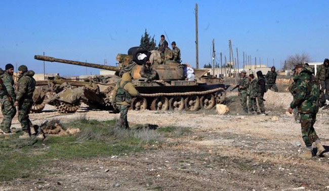 Quân đội Syria truy diệt phiến quân thánh chiến ở tây nam Aleppo Binh sĩ Syria chiến đấu trên chiến trường phía tây Aleppo