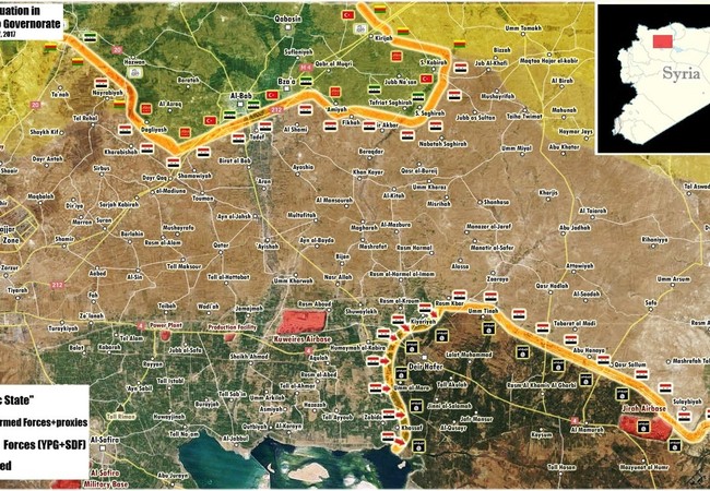 “Hổ Syria” siết chặt vòng vây sào huyệt IS tại đông Aleppo (video) Bản đồ chiến sự đông Aleppo, ngày 17.03.2017