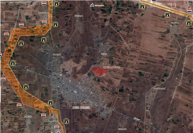 Quân đội Syria siết chặt vòng vây quanh sào huyệt IS tại đông Aleppo (video) Bàn đồ chiến sự thị trấn Deir Hafer, vành đai phong tỏa đã siết chặt đến ngoại vi thị trấn