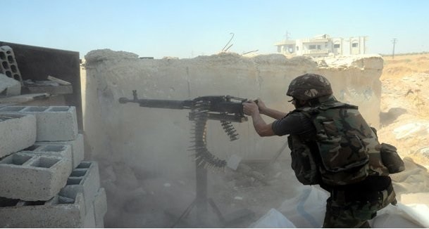 Lính Syria Quân đội Syria chiến đấu trên chiến trường thành phố Daraa