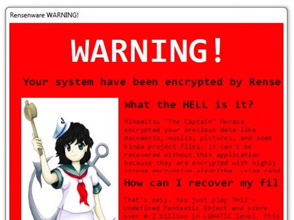 Tin sốc: Xuất hiện ransomware ép nạn nhân chơi game để chuộc dữ liệu Hình ảnh thông báo xuất hiện khi nạn nhân bị lây nhiễm mã độc.