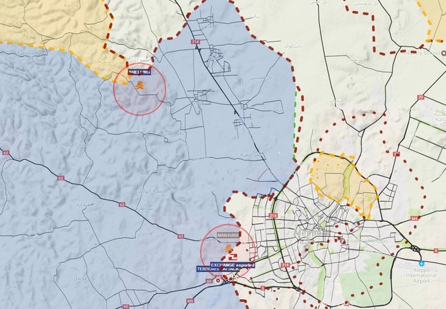 Quân đội Syria tấn công chiến tuyến phiến quân ở Aleppo Bản đồ chiến sự phía tây thành phố Aleppo ngày 17.04.2017