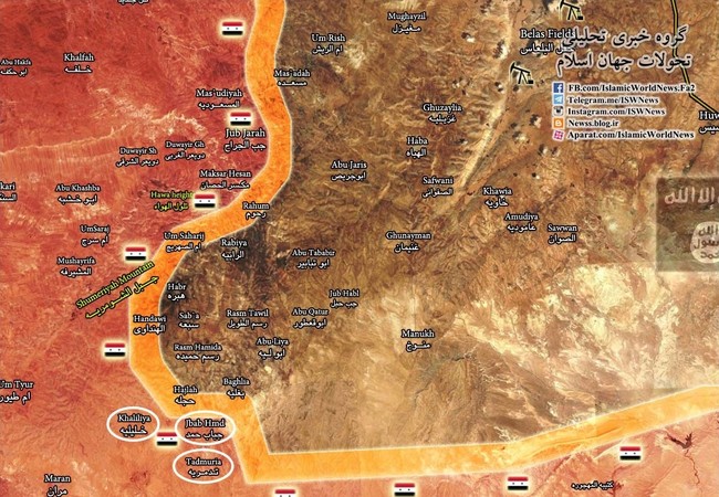 Quân đội Syria đánh tan IS, chiếm nhiều địa bàn phiến quân ở Homs Một số địa bàn dân cư được giải phóng trong ngày 29.04.2017