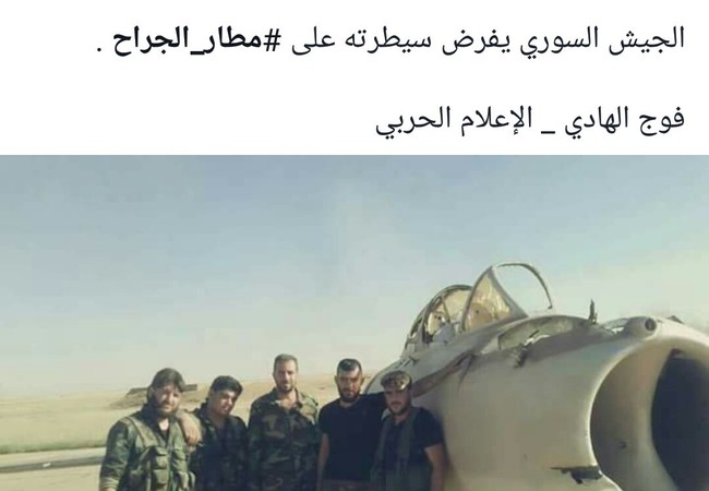 “Hổ Syria” đập tan IS, chiếm sân bay quân sự đông Aleppo Binh sĩ lực lượng Tiger trên sân bay quân sự Jirah vừa giải phóng