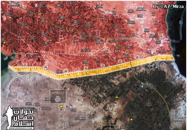 “Hổ Syria” nghiền nát phiến quân, chiếm 13 cứ địa IS tại đông Aleppo Bản đồ chiến sự trên vùng nông thôn phía đông tỉnh Aleppo