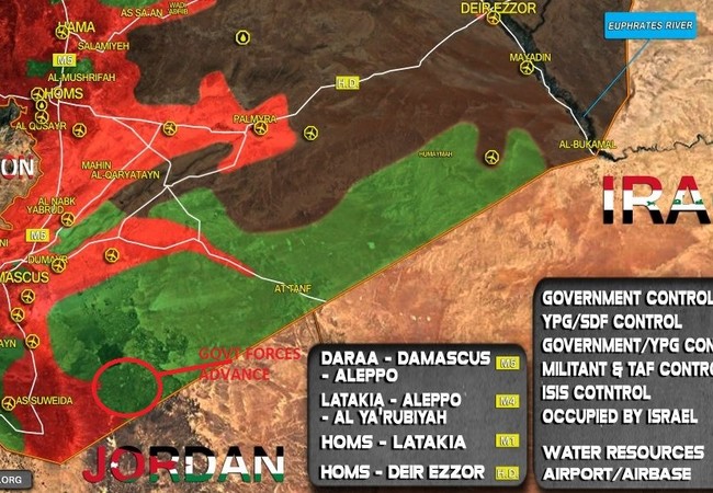 Quân đội Syria đập tan cuộc tấn công thánh chiến ở Sweida Khu vực tiến công của quân đội Syria trên chiến trường Sweida