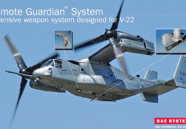 “Ưng biển” MV-22 Osprey Mỹ thử vũ khí phòng thủ khủng (video) Trực thăng đổ bộ MV-22 Osprey gắn hệ thống vũ khí phòng thủ AWG-35 (V)