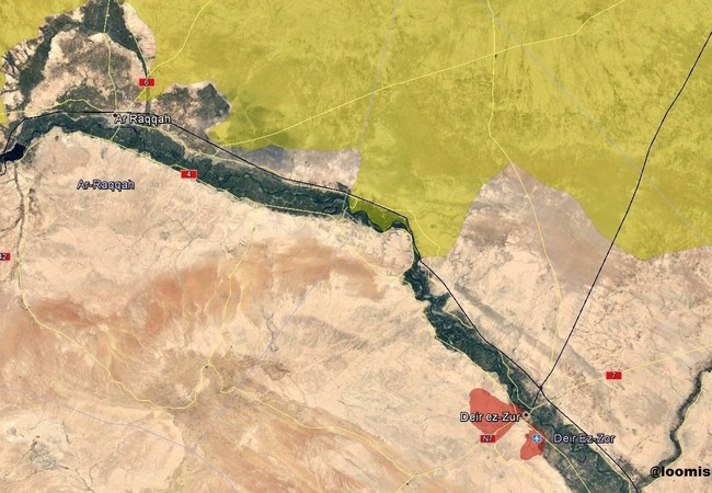 Quân đội Syria đánh lui cuộc tấn công của IS vào Deir Ezzor Toàn cảnh khu vực chiến trường Deir Ezzor so sánh với thành phố Raqqa, thủ đô tự xưng của IS