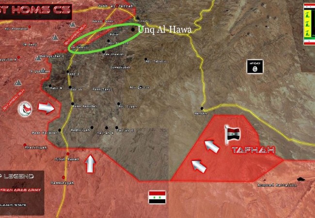 “Đặc nhiệm Liên Xô” cùng quân đội Syria truy diệt phiến quân ởHoms Hướng tấn công tiếp theo của quân đội Syria trên vùng sa mạc phía đông tỉnh Homs