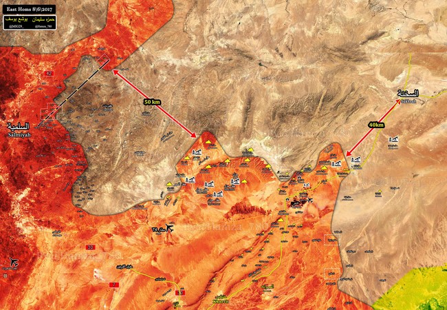 Quân Syria chiếm địa bàn lớn từ IS, hướng về giải vây Deir Ezzor (video) bBản đồ tình hình chiến sự trên vùn sa mạc Palmyra