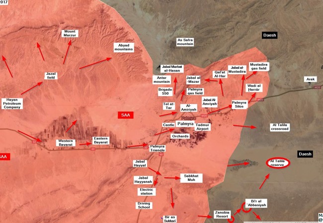 Nga yểm trợ quân đội Syria tiến đánh IS, kéo quân giải cứu Deir Ezzor (video) Cuộc tiến công của quân đội Syria trên hướng Palmyra - Deir Ezzor tính đến ngày 09.06.2017