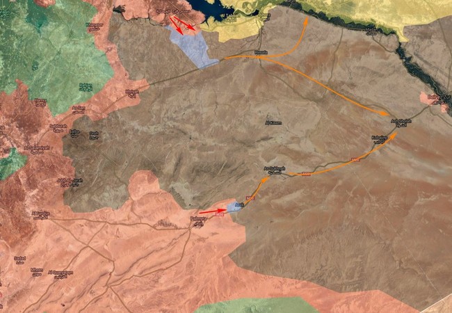 Không quân Nga đánh đòn hủy diệt, quân đội Syria truy quét IS ở Palmyra Các mũi tấn công chính của quân đội Syria trên chiến trường phía đông tỉnh Homs