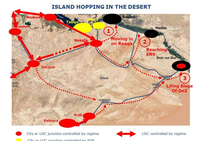 “Hổ Syria” bao vây kết liễu IS trên chiến trường Hama Vùng chiến thuật của lực lượng Tiger trên chiến trường tỉnh Raqqa