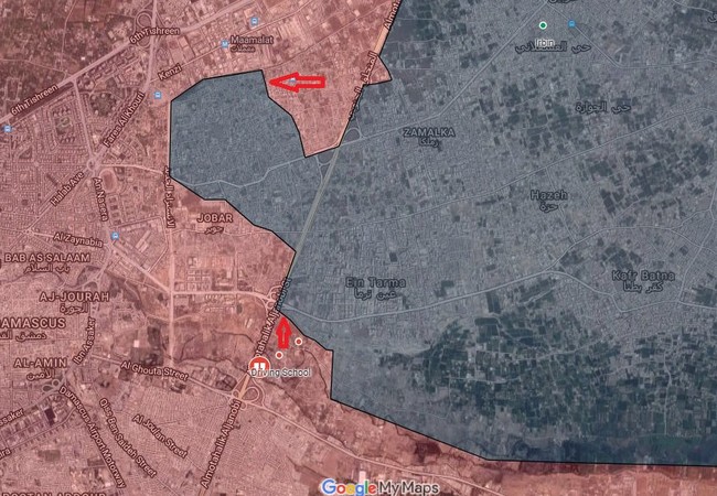 Quân đội Syria tiêu diệt 2 thủ lĩnh cao cấp phiến quân ở Damascus (video) Cuộc tấn công vào khu vực thị trấn Jobar Đông Ghouta