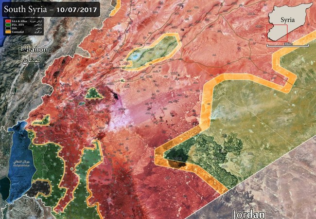Quân đội Syria bất ngờ tung đòn tấn công phiến quân được Mỹ hậu thuẫn Toàn cảnh chiến trường tỉnh Sweida, quân đội Syria chuẩn bị khép chặt vòng vây lực lượng phiến quân do Mỹ hậu thuẫn