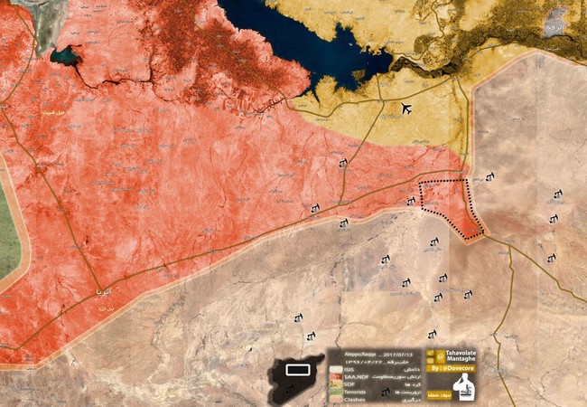“Hổ Syria Bản đồ chiến tuyến của lực lượng Tiger trên chiến trường Raqqa - Homs
