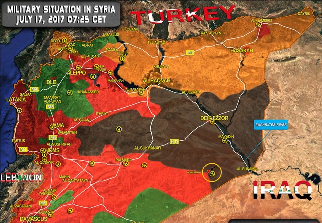 Quân đội Syria hứng chịu thất bại nặng nề trước phiến quân ở Homs Toàn cảnh chiến trường Syria ngày 17.07.2017