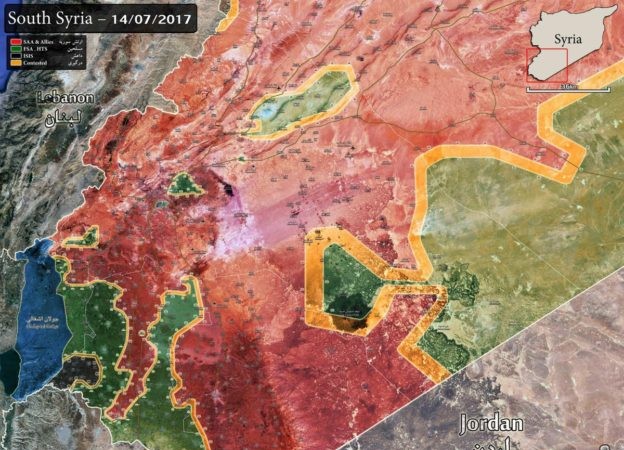 Quân đội Syria vây chặt phiến quân thánh chiến tại Sweida Bản đồ chiến dịch giải phóng vùng nông thôn phía đông tỉnh Sweida, Syria