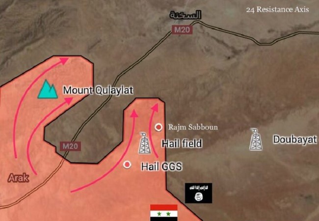 Quân đội Syria dọn đường đánh chiếm cứ điểm IS tại Homs Sơ đồ chiến sự khu vực thị trấn Al-Sukhnah tính đến ngày 30.07.2017 - Ảnh South Front