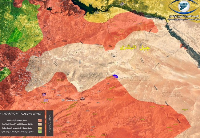 “Hổ Syria” đè bẹp IS, mở đường tiến về giải cứu Deir Ezzor Bản đồ tình hình chiến sự trung tâm Syria tính đến ngày 30.07.2017