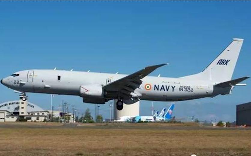 Lo Máy bay tuần tra săn ngầm P-8I Poseidon của hải quân Ấn Độ. Ảnh: Sina