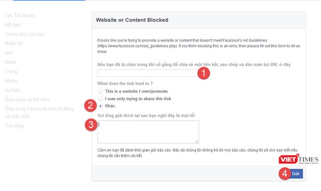 Hướng dẫn mở khóa khi website bị Facebook chặn domain - ảnh 1