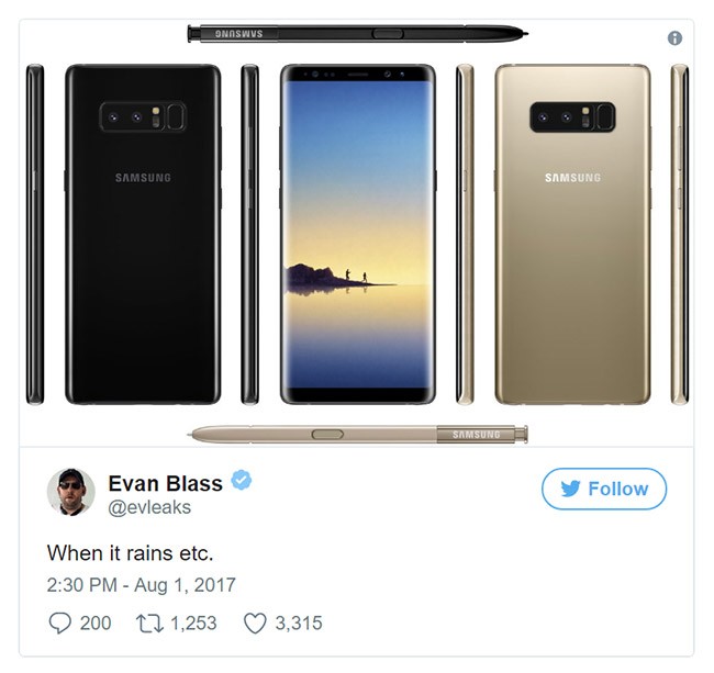 Hình ảnh 4 mặt Note 8 cùng với bút Spen và màu vỏ mới - ảnh 1