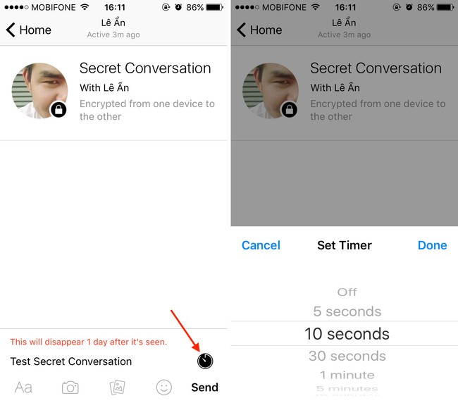 Cách gửi tin nhắn bí mật, tự huỷ trên Facebook Messenger - ảnh 3