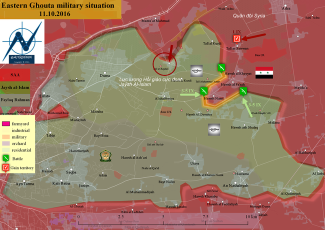 Quân đội Syria tấn công thị trấn then chốt vùng Đông Ghouta - ảnh 1