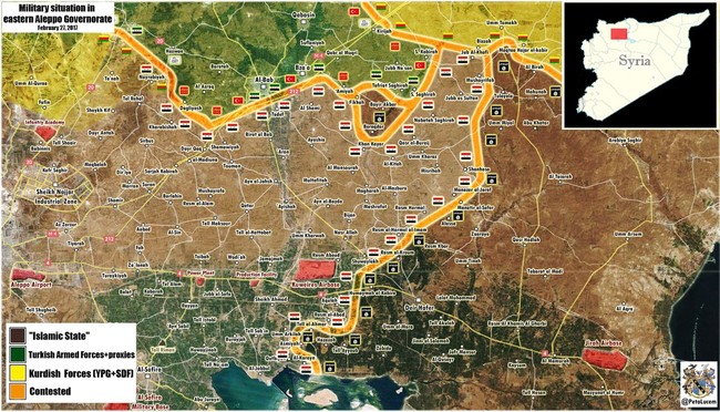 Quân đội Syria tốc chiến chiếm 3 làng, dồn IS và quân Thổ Nhĩ Kỳ vào vòng vây (video) - ảnh 1