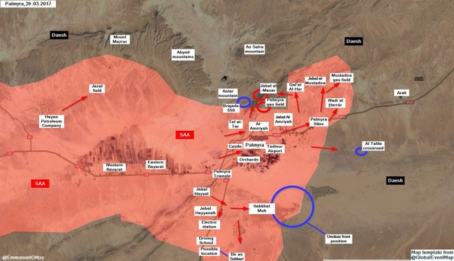 Chiến sự Palmyra: Trực thăng Nga càn quét, yểm trợ quân đội Syria diệt IS (video) - ảnh 1