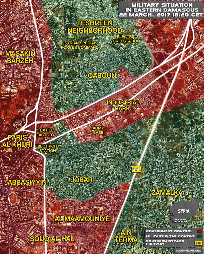 Quân đội Syria tử chiến với phiến quân tại ngoại vi Damascus (video) - ảnh 1