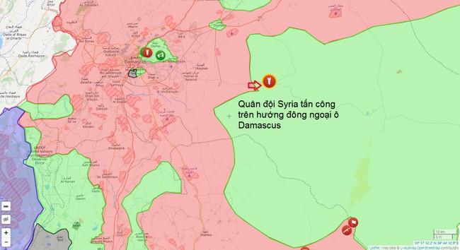 Quân đội Syria tấn công dữ dội phe thánh chiến ở đông Damascus - ảnh 1