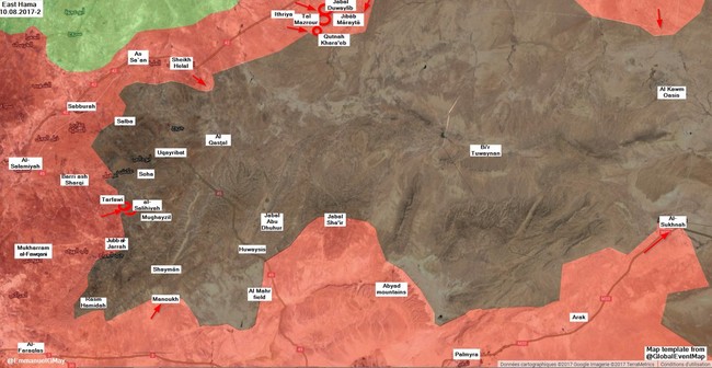 Chiến sự Syria: Quân chính phủ tung đòn quét sạch phiến quân ở sa mạc Homs-Hama - ảnh 1