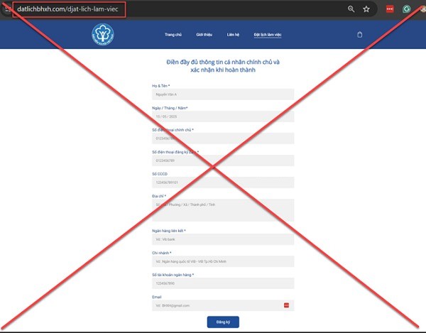 Cảnh báo website giả mạo BHXH Việt Nam