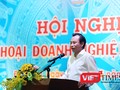 Bí thư Thành ủy, Chủ tịch HĐND TP Đà Nẵng Nguyễn Xuân Anh phát biểu tại buổi Đối thoại với doanh nghiệp năm 2017