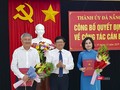 Bà Lê Thị Mỹ Hạnh và ông Trần Thanh Vân tại buổi công bố quyết định bổ nhiệm