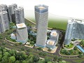 Phối cảnh tổng thể nhìn từ trên cao Khu Công viên CNTT tập trung Quảng Ninh do Hanel đề nghị đầu tư tại phường Tuần Châu, TP.Hạ Long.