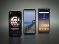Samsung Galaxy Note 8, iPhone X và OnePlus 5T đều sở hữu công nghệ nhận dạng khuôn mặt. (Ảnh: Phone Arena)