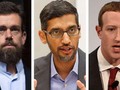 CEO Twitter, Google và Facebook (từ trái qua phải) điều trần trước Quốc hội Mỹ.