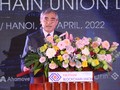 Ông Nguyễn Minh Hồng - Chủ tịch Hội truyền thông số Việt Nam phát biểu tại sự kiện ra mắt Liên minh Blockchain Việt Nam