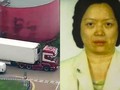Trịnh Thúy Bình và chiếc xe lạnh nơi xảy ra thảm kịch.