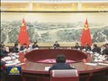 Ông Tập Cận Bình chủ trì cuộc họp Ban Thường vụ Bộ Chính trị Đảng Cộng sản Trung Quốc để bàn triển khai công tác phòng, chống dịch bệnh viêm phổi cấp do virus corona mới. (Ảnh: Guancha).