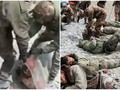 Lính Ấn Độ đánh lính Trung Quốc (trái) và lính Trung Quốc bắt lính Ấn Độ (phải) (Ảnh: Đông Phương)